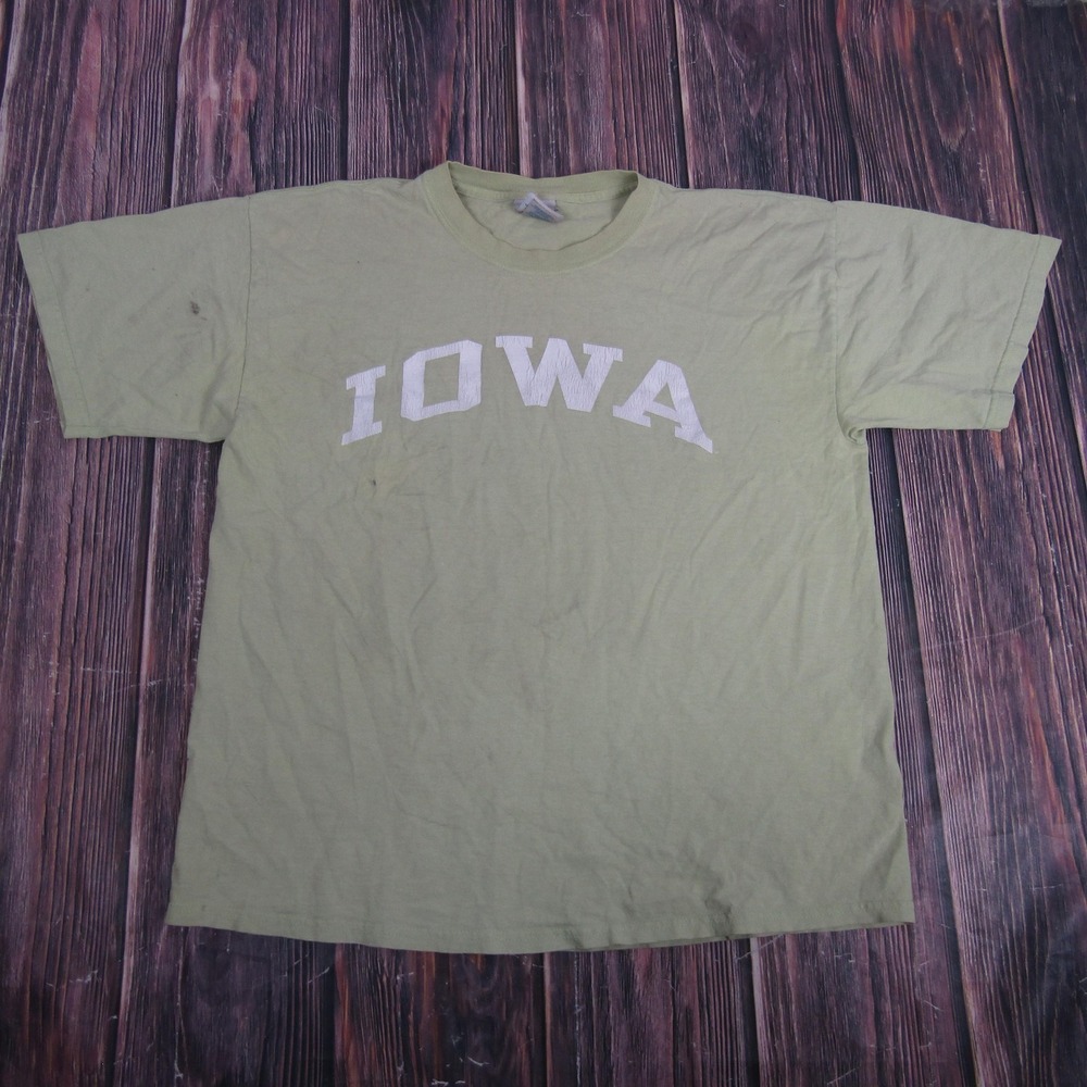 Iowa‎ Hawkeyes Shirt Mens XL Green NCAA Football Cotton Iowa Hawk Shop Tee